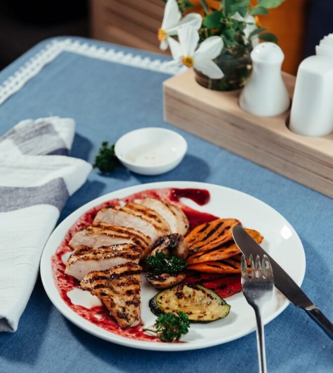 grilled vegetables and chicken fillet traditional 2023 11 27 04 59 22 utc