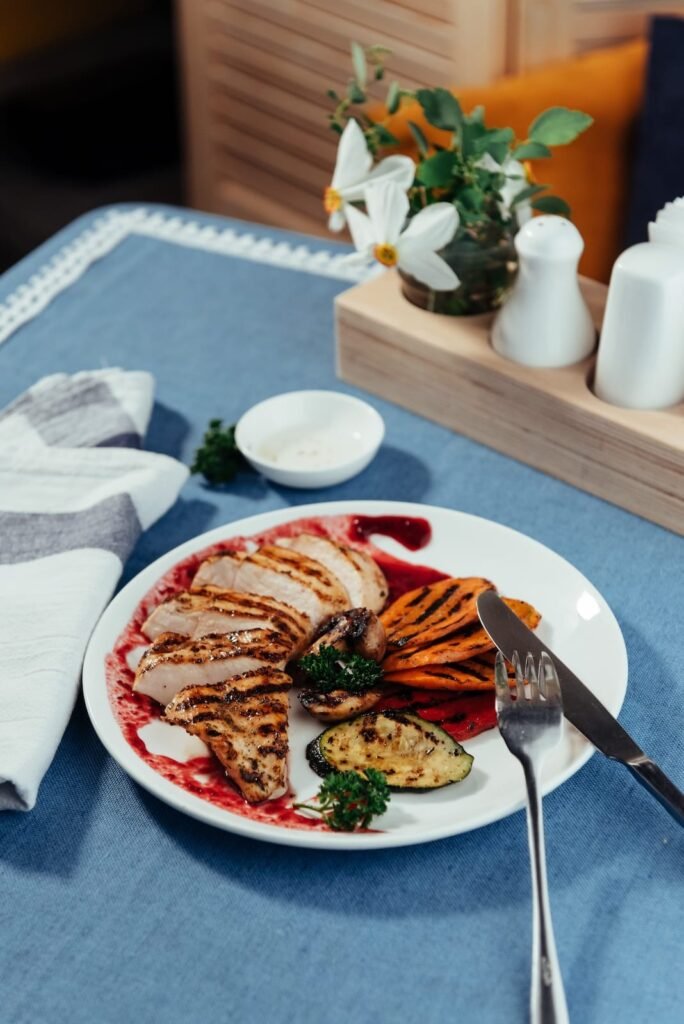 grilled vegetables and chicken fillet traditional 2023 11 27 04 59 22 utc